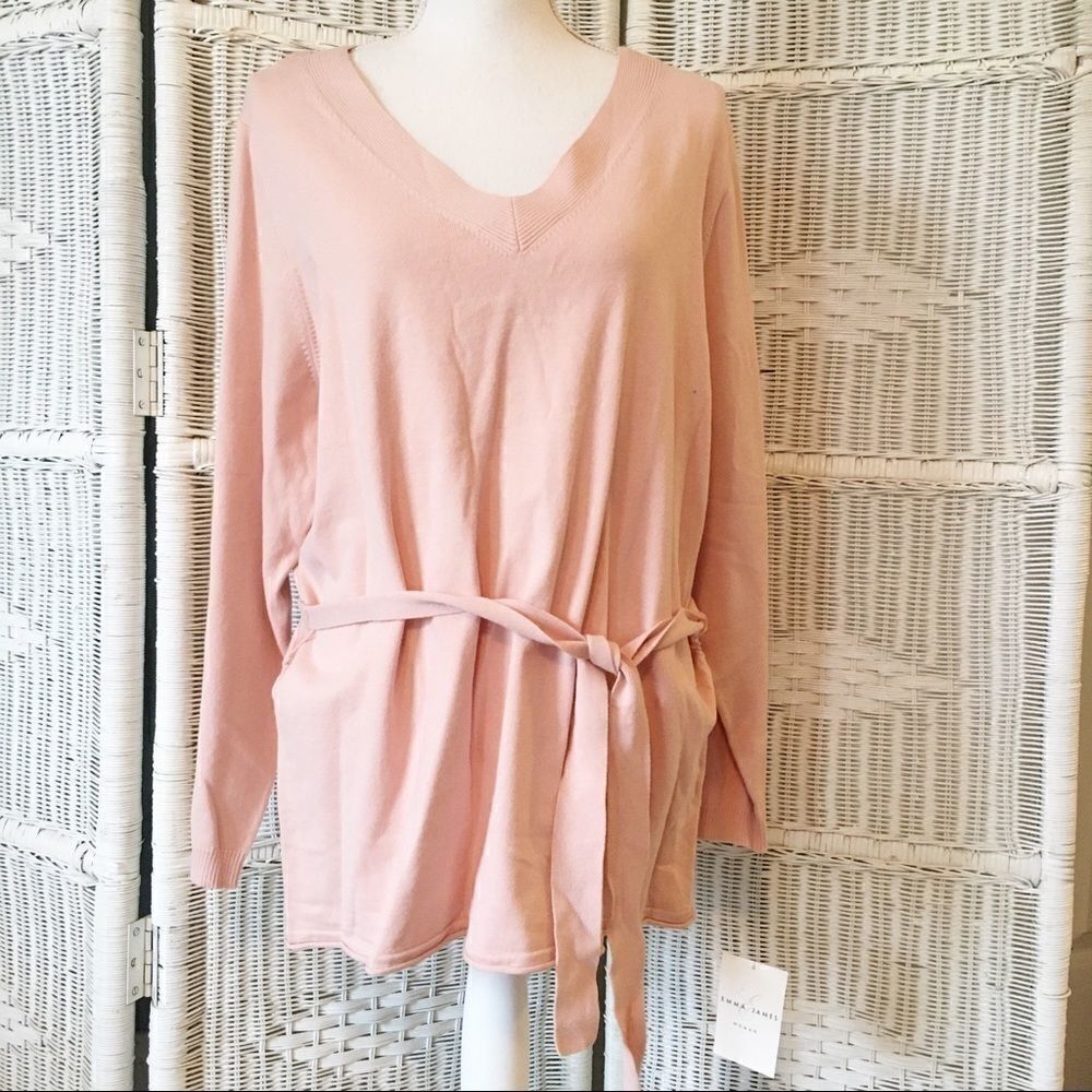 NWT Emma James Embellished Pink Sweater